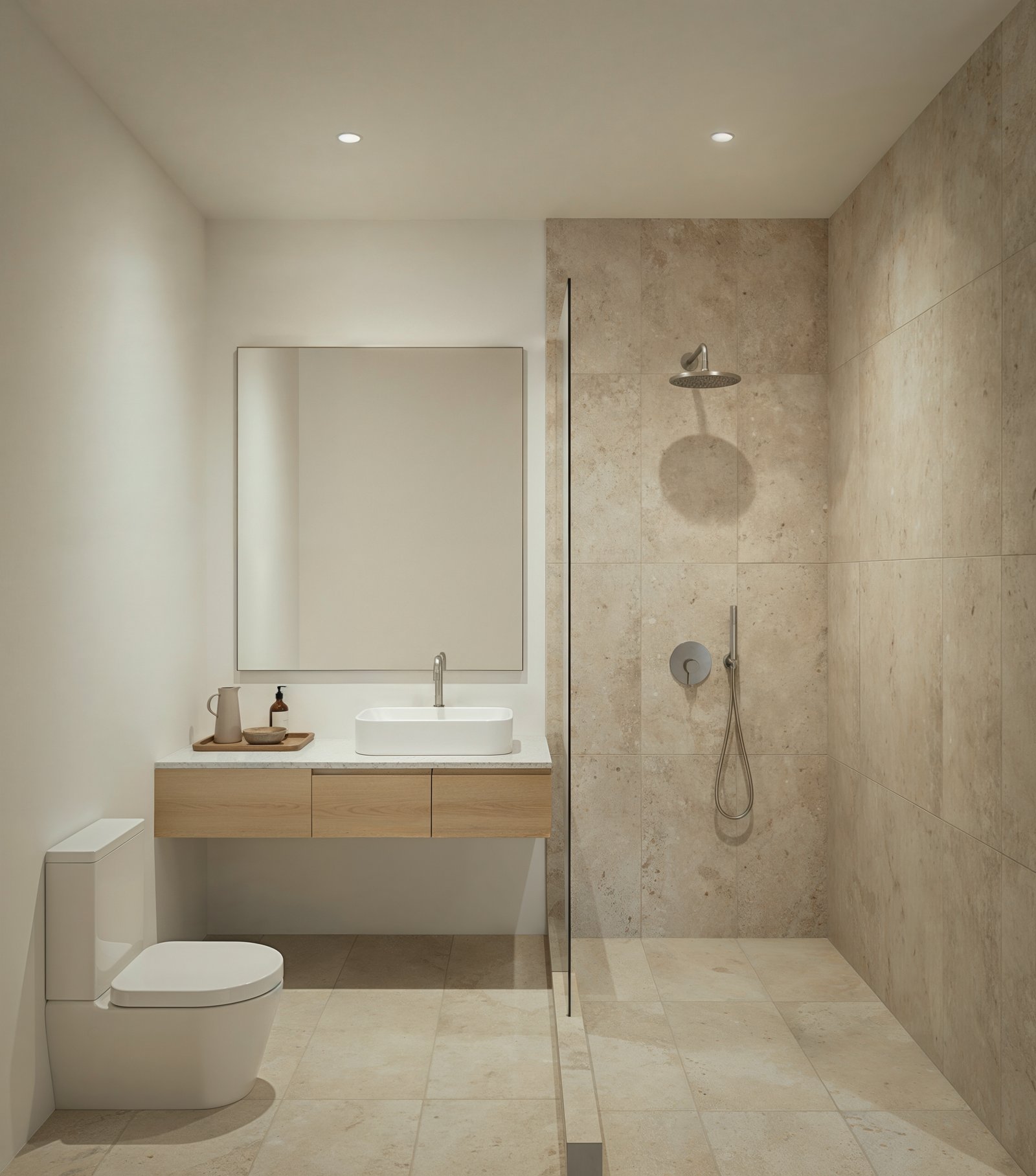 Render de baño principal en Tipología B