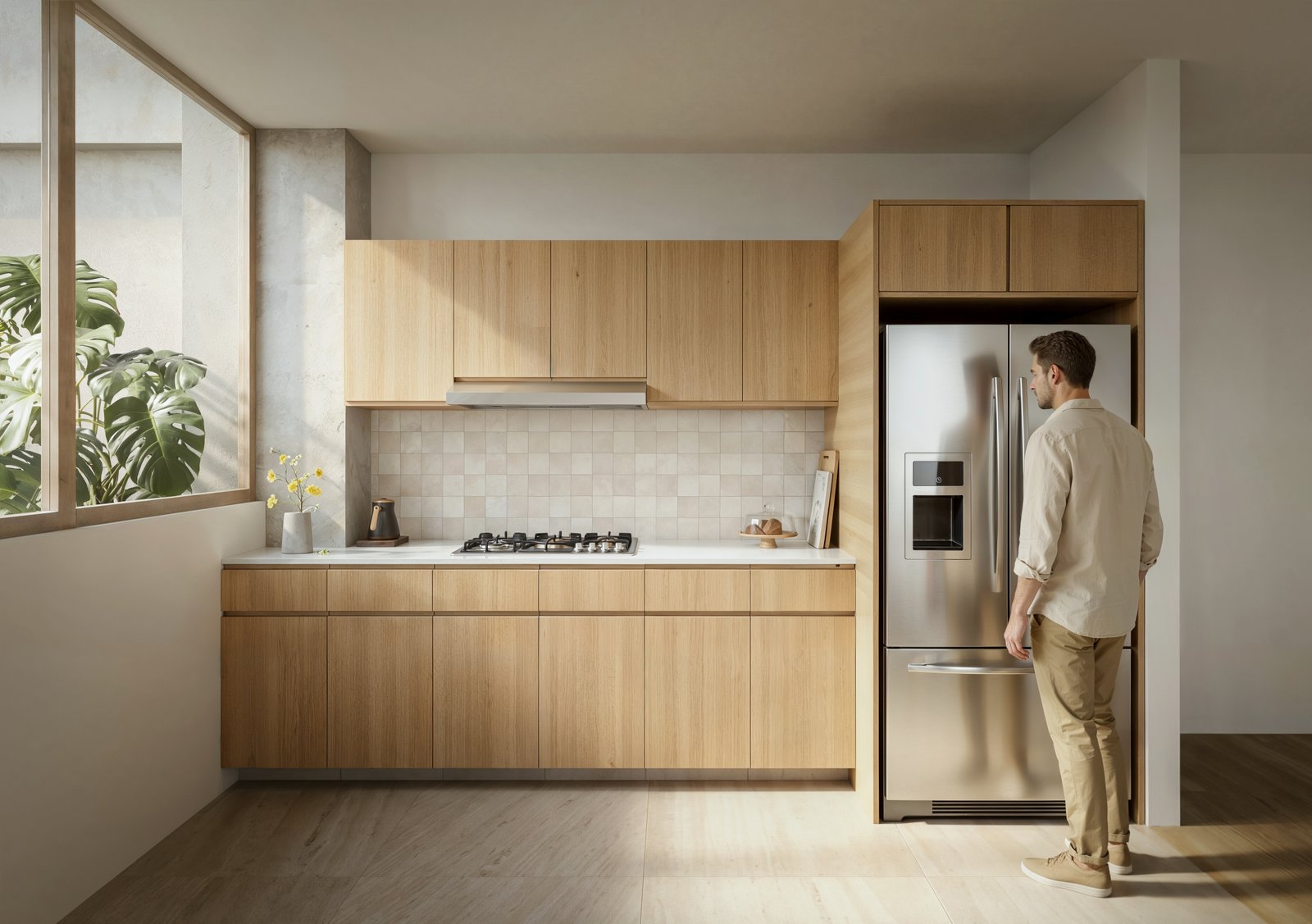 Render de cocina gourmet en Tipología B