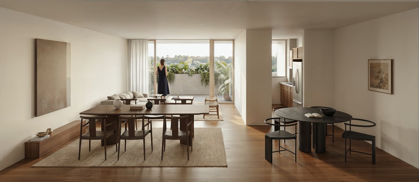 Render de comedor en Tipología B